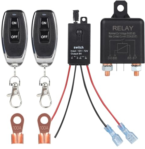 EXLECO Coupe Circuit Batterie 12v-72v Interrupteur de Batterie 200A Réglable Cosse Batterie avec Télécommande Antivol Coupe Batterie Voiture Interrupteur de Déconnexion de Batterie pour Bateau Camion