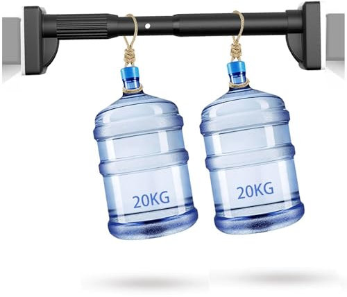 Tringle à Rideau de Douche Extensible, Tringle à Tension Sans Perçage, Ø33mm Barre à Rideau pour Salles de Bains, Armoires, Placards, Portes, Cuisines, Séparations de Pièces(Noir,210-300cm/83-118in)