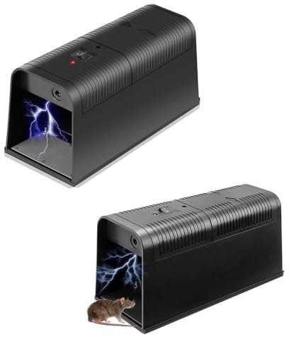 LEIPING 2X Elektronische Rattenfalle, Effiziente Sichere Mäusefalle Rattenköderstation Einfache, Schnelle, Hygienische Humane Falle zur Mäuse für Mäuse Kastenfalle