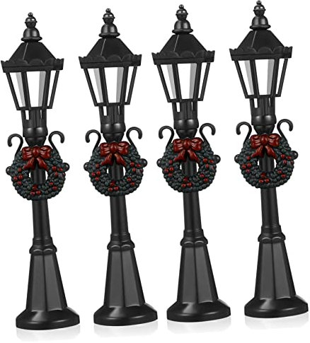 Alasum 4 Stück Lampe hängende Solarlaterne Modelle für Weihnachtslaternen Solar- Mini im Freien weihnachtsdeko Weihnachtslaterne winzig Laternenpfahl-Ornamente Plastik