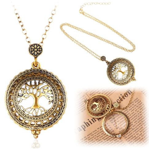 EIROVYA Monokel Lupe, Halskette Lupe, HäNgende Lupe mit Kette Anhänger Linse Lupe Mini Halskette Lupenanhänger Glaslinse, Monokel mit Loupe Kette für Lesen von Büchern Zeitungen, 1 Stück