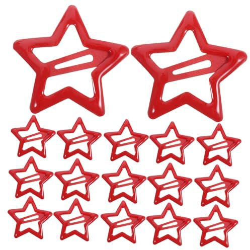 VALICLUD 20 StüCk Stern Haarspangen Set, Metall Haarklammern FüR Damen Und MäDchen, Rote Haaraccessoires FüR Verschiedene Frisuren Und AnläSse