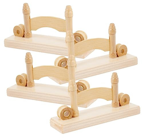 Amosfun 4 Pack Vintage Handheld Folding Fans Japanese Style Fan Rack Accessories Wooden Bracket for Desk Display