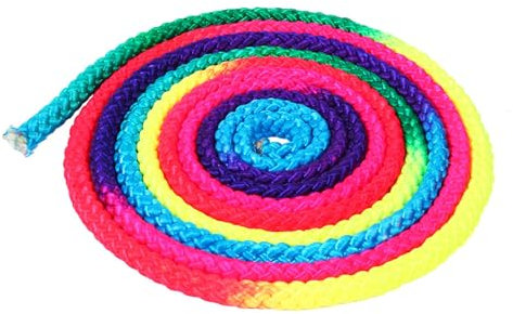 Rainbow Color Rhythmic Gymnastics Rope, 2.8m/110in Arts Competition Rope Rhythmic Gymnastics Jumping Rope Training Rope