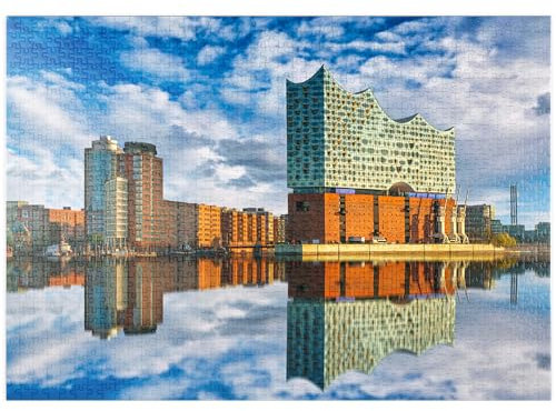 Puzzle Galaxy Spiegelung der Elbphilharmonie in Hamburg Premium 1000 Teile 38x26CM