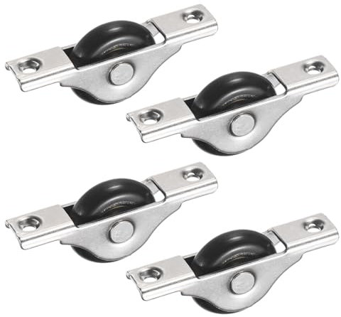 M METERXITY 4-Pack Screen Door Rollers, 30mm/1.18 Dia Sliding Door Nylon Pulley Window Wheels, Patio Door Rollers, Sliding Door Rollers Replacement for Garage Screen Door [Black]