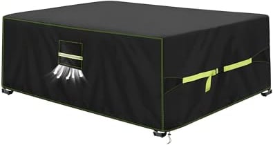 VDISRR Abdeckung Gartenmöbel Winterfest, 420D Oxford Abdeckplane Gartenmöbel 230x165x74cm, Abdeckhaube Tischabdeckung mit Belüftungsöffnungen Wasserdicht, UV-beständig für Gartentisch Sitzgruppe