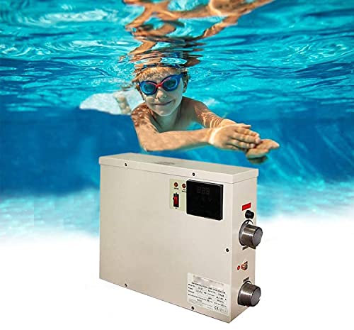 ERSINIAN Mini Pompe de Chauffage pour Piscine Hors Sol 55 000 BTU, Thermostat électrique pour Chauffe-Eau, Pompe de Chauffage pour Bain Spa, Prolonge la Saison de baignade.