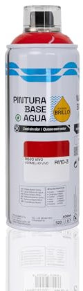 BESCH Pintura en Spray Base Agua 400ml – Ecológica, Sin Olor, para Madera, Plástico, Metal y Cartón – Cobertura Uniforme y Secado Rápido - Rojo Vivo, 1 unidad