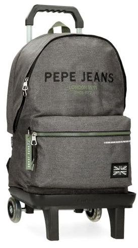 Pepe Jeans Edmon Mochila para portátil 15,6 con carro Gris 31x44x17,5 cms Poliéster by Joumma Bags