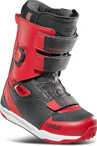 ThirtyTwo ZB-1 BOA Snowboard Boots - Snowboard Boots with Dual-Zone Lacing & Grippy Outsole - Black/Red - Size 12