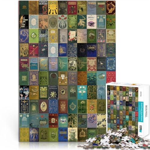 1000-Teile-Puzzle für Erwachsene “Vintage-Buchcollage” Aus Karton，ab 14 Jahren Spielzeug 。Größe：26x38cm/10.2x14.9Zoll