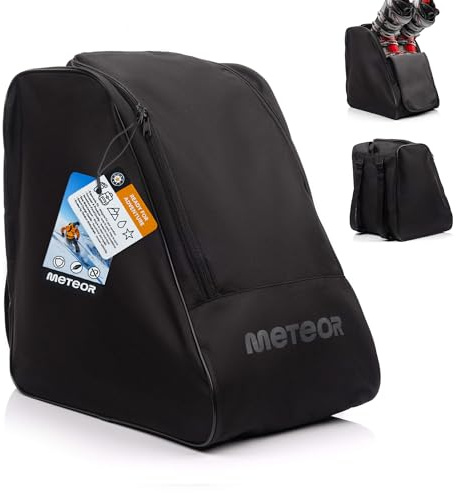 meteor Skischuhtasche 42x42x30 cm Rucksack für Skischuhe Helm und Zubehör - robust Wasserabweisende Skitasche aus 600D Polyester leicht Tragegriffen faltbar Ski Aufbewahrung Tasche für Wintersport