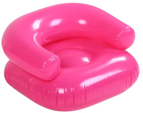 Srliya PVC-Aufblassofa, Transparenter, Weicher Aufblasbarer Loungesessel mit Bequemer Unterstützung für Schlafzimmer, Wohnzimmer, Balkon, Hinterhof, Büro, Einfache Einrichtung und (Rosa)