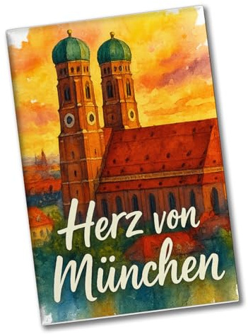 speecheese Souvenir Magnet Münchner Frauenkirche Herz von München Lustiger | München Souvenir Souvenir als Erinnerungsstück