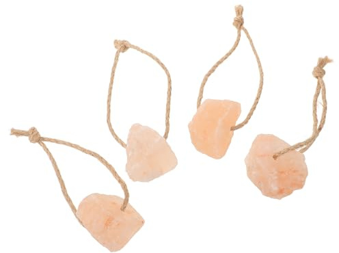 HOLIDYOYO 4 Stück Natürlicher Mineralsalz Leckstein für Kaninchen und Kleintiere mit Aufhängung Mineralstoff Ergänzung für Hamster und Nutztiere