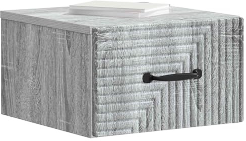 vidaXL Wandmontierter Nachttisch 2 pcs Graues Sonoma 34,5 x 33 x 20 cm, Minimalistischer Nachttisch, viel Stauraum, modernes Design, Schlafzimmer-Organizer, Elegante Deko-Tisch