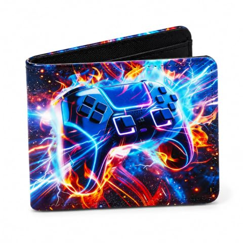 Jafaharug Portefeuille pour garçons, Motif coloré de Manette de Jeu, Portefeuille Compact pour Enfants pour Billets et Cartes bancaires, idéal pour l'école et Les Sorties Quotidiennes des garçons