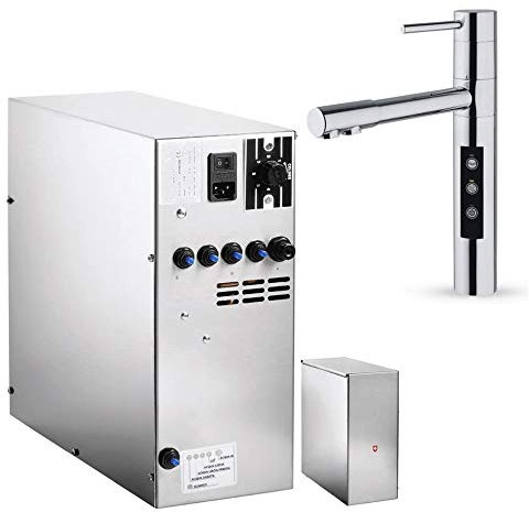 Untertisch-Trinkwassersystem SPRUDELUX INOX ohne Filtereinheit inklusive 5-Wege-Armatur Stella. Profi-Wassersprudler für den Privathaushalt. Spritziges Sprudelwasser