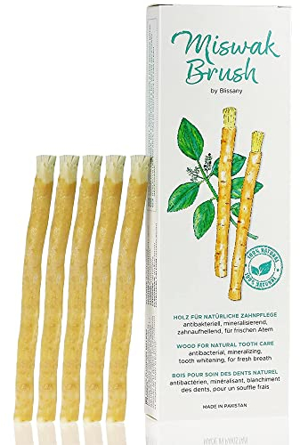 Spazzolino da Miswak da blissany- Siwak Swak, spazzolino da denti tradizionale arabo, spazzolino da denti di legno, per denti bianchi naturali, 5pcs