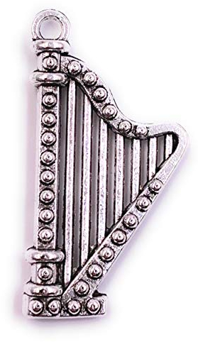 H-Customs Harfe Musik Instrument Charm Anhänger Kettenanhänger Bastelbedarf Schmuckzubehör