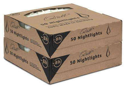 Qult Farluce Teelichter in Kunststoffhülle - Rußfrei - unbeduftet - Nightlights und Maxilights (Qult Farluce Nightlights, 2)