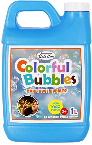Lulu Home 33.8 OZ/1 L Concentrated Bubble Solution, Refill for Bubble Machines, Giant Wands, and Blowers - Up to 2.5 Gallons for Kids' Birthday Parties
