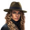 LADYBRO Fedora Hüte für Frauen 100% Wolle Wechselband Gürtelschnalle Filz breite Krempe Strohhut Panamahut, 004 Grün, Größe: 56 cm, passend für 55,9 cm – 57,8 cm, Medium