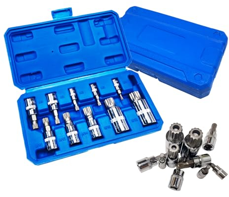 Vielzahn Nuss Satz M4 - M18 Innenvielzahn Steckschlüsselsatz -1/2'', 1/4'', 3/8'' Vielzahn Bit