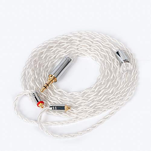 TRI Earphone Cable 4 Core Silver Plated Single Crystal Copper Cable, Upgraded HiFi Earphone Cable for TIN Audio T2 T3 UE900s SE215 SE425 BGVP Earphones (3.5mm Plug, MMCX)