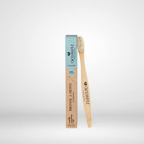 ARCILIA - Brosse à dent écologique en bambou - Poils mediums - Pour l'hygiène dentaire - convient aux adultes et aux enfants