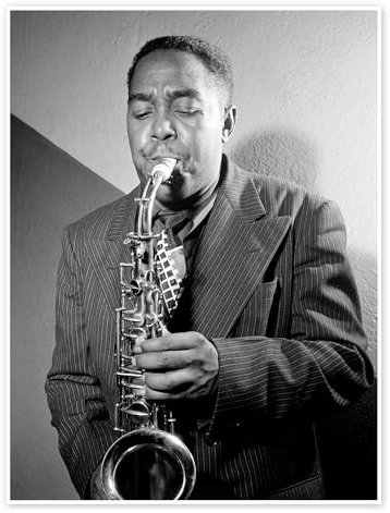 Charlie Parker Poster von William P. Gottlieb/LOC 70 x 90 cm Schwarz-Weiß Wandbilder Wanddeko
