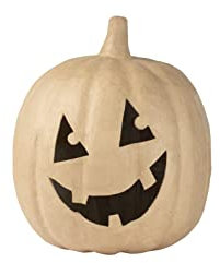 Décopatch LA028C - Citrouille lanterne à décorer en Papier mâché Brun - Décoration - DIY et Loisirs Créatifs -28x28x30 cm