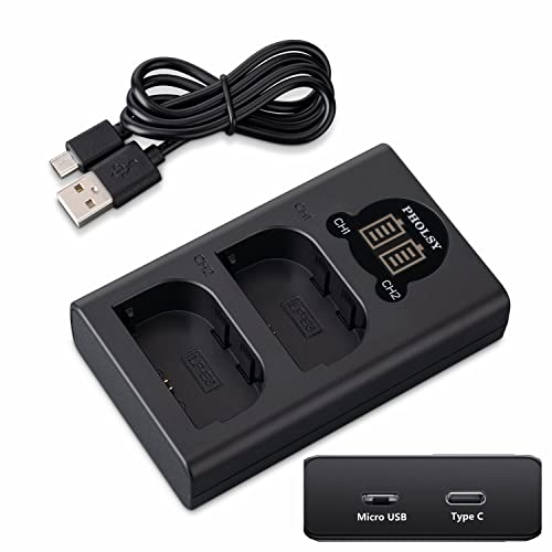 LP-E6N Chargeur Batterie USB Rapide Double LCD Léger Compact pour Batterie Canon LP-E6 LP-E6N LP-E6NH Compatible avec Canon EOS R5 R6 R7 R 5D-Mark-IV/III/II 5DS 5DS-R 6D-Mark-II 7D-Mark-II 90D 80D