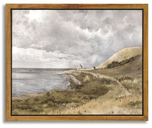 InSimSea Gerahmte Leinwanddrucke, Wandkunst, Heimdekoration, dänische Küstenlandschaft bei stürmischem Wetter, klassische Gemälde, Schlafzimmer, Bürodekoration (20x25 cm)