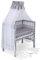 FabiMax Baby Beistellbett für Boxspringbett, TÜV geprüft 2022, inkl. Matratze und Komplett Set, Buche massiv grau, Air/weiße Sterne auf grau