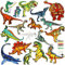 Sunshine smile Bügelflicken Kinder, 18 Stück Patches zum Aufbügeln Dinosaurier Aufnäher Applikation Flicken Zum Aufbügeln für DIY T-Shirt Jeans Kleidung Taschen,Flicken Patches