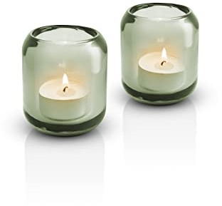 EVA SOLO | 2 Acorn Glaskerzenhalter Leaf Green | Dekorativer Teelichthalter aus farbigem Glas | Leaf Green