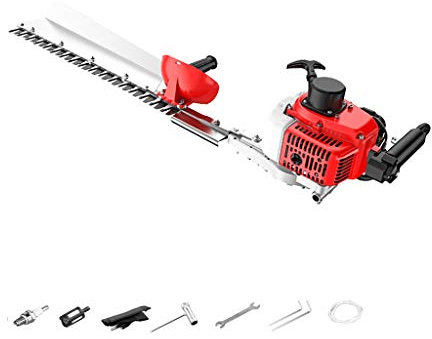 Haie Electrique Perche Télescopique Extensible 75cm Coupe Taille-Haie Essence Branches Cisaille SK5 Lame (Double Couteau) (Double Couteau + Coupe des Branches de 3cm d'épaisseur)