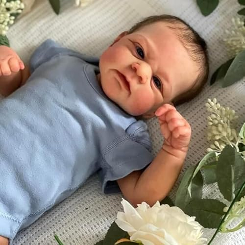 Anano 17 Zoll Realistisch Puppe Mädchen Säugling Größe Reborn Puppen, Die Aussehen Wie EIN Echtes Baby Silikon Baby Puppe Junge Newborn Baby Puppe Für Demenz Patienten