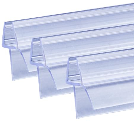 KOOBON Duschdichtung 3 x 100cm für 4mm 5mm 6mm Glastüren Dichtung Dusche Glastür für Duschtüren Duschwand Badewanne Duschkabine Ersatzdichtung mit dicker Gummilippen