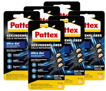 Pattex Sekundenkleber Ultra Gel Mini Trio (6er Pack (6x 3g))