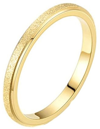 Homxi Ring Edelstahl Damen,Rund 2MM mit Matt Ring Gold für Damen Damen Ringe Größe 62 (19.7)