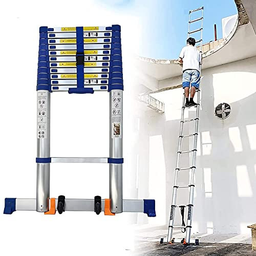 Telescoping Extension Ladder 26.24FT, Aluminum Telescopic Ladders with Carry Bag, Retractable Collapsible Ladders for Household and RV Outdoor Work 330 lbs Capacity