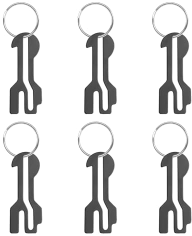 6 Stück Einkaufswagenlöser Abziehbarer Einkaufswagenchip Einkaufschip Edelstahl mit Schlüsselanhänger Wagenlöser Schlüsselanhänger Einkaufschip für Alle Einkaufswagen (Schwarz)