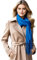 LA FERANI Damen Kaschmir Schal dünn Herbst Winter 185x65 Kaschmirschal royal blau Pashmina stilvoll elegant Halstuch Wollschal Wolle Uni Farbe Damenschal (Blau)