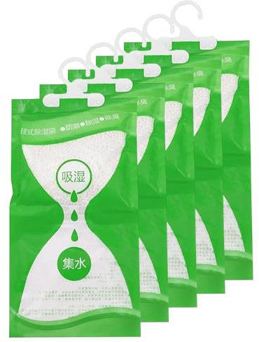 ASPIRE UK 5 Pack Wardrobe Dehumidifier Hanging Bags Easy to Use Space Saving Solution Moisture Absorber Air Fresh Bag Clothes Protector Strong and Durable Useful for a Long Period