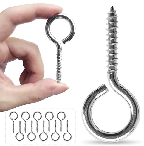 YAIRMIS M5, 10 viti in acciaio inox 304, occhio autofilettante, vite da 2,56 pollici, supporto da 200 lb, bullone con occhiello per fissare cavi di legno, filo, interno ed esterno