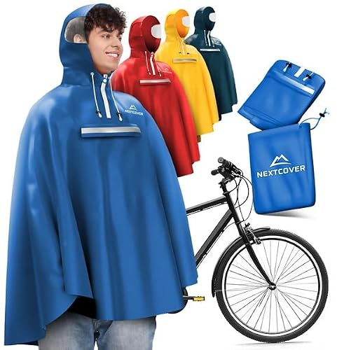 NEXTCOVER® NEU Regenponcho Fahrrad für Damen & Herren - mit [AquaShield 2.0] Technologie I Regenponcho Wandern, Fahrrad-Regencape, Angel Poncho, Regenponcho Herren, Regencape Damen wasserdicht Fahrrad