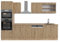Vicco Küchenzeile R-Line, Artisan-Eiche/Goldkraft Eiche, 300 cm mit Hochschrank, AP Eiche